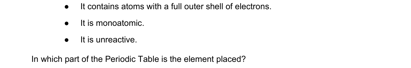 Table from the Cambridge Chemistry 0620 Paper 1 February/March 2022 paper, variant 2, question 24.