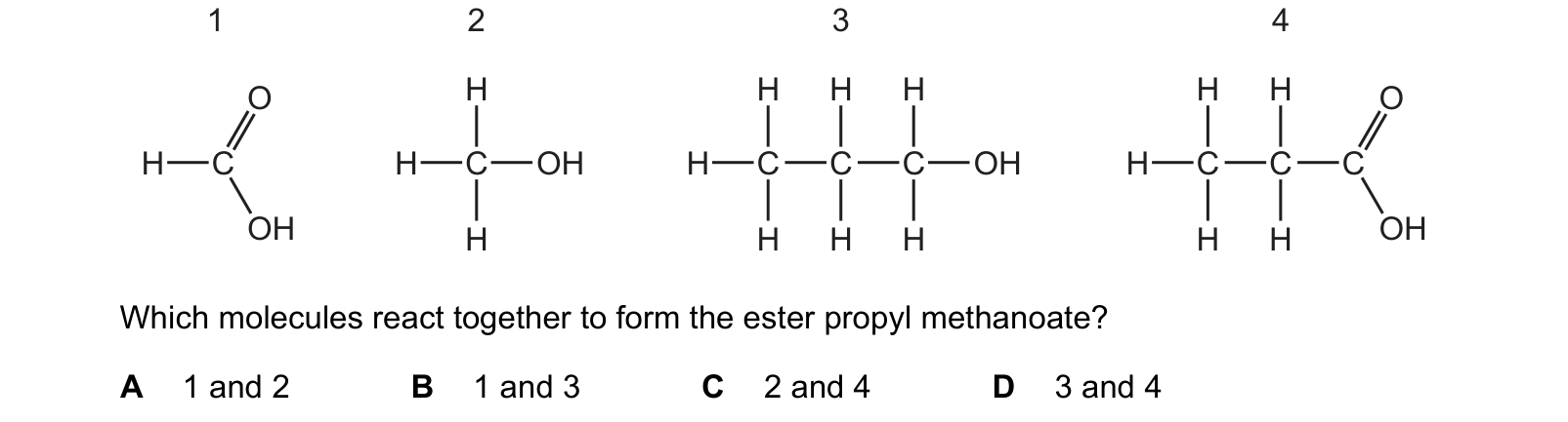 Diagram from the Cambridge Chemistry 0620 Paper 2 May/June 2019 paper, variant 2, question 39.