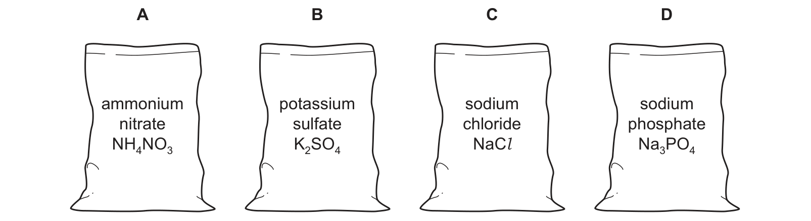 Diagram from the Cambridge Chemistry 0620 Paper 1 May/June 2020 paper, variant 2, question 31.
