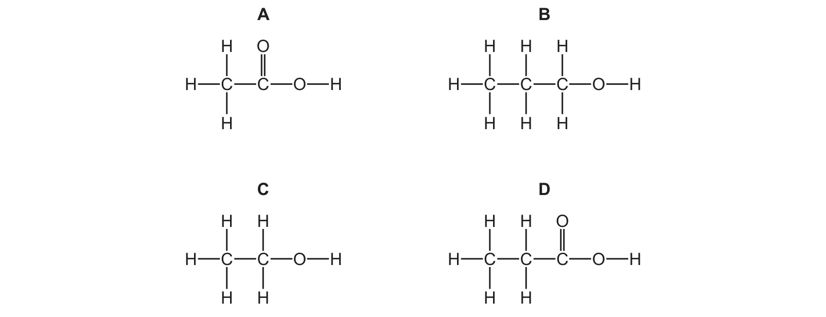 Diagram from the Cambridge Chemistry 0620 Paper 1 October/November 2023 paper, variant 1, question 37.