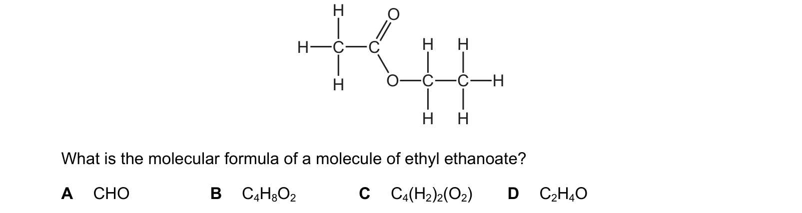 Diagram from the Cambridge Chemistry 0620 Paper 1 October/November 2023 paper, variant 2, question 8.