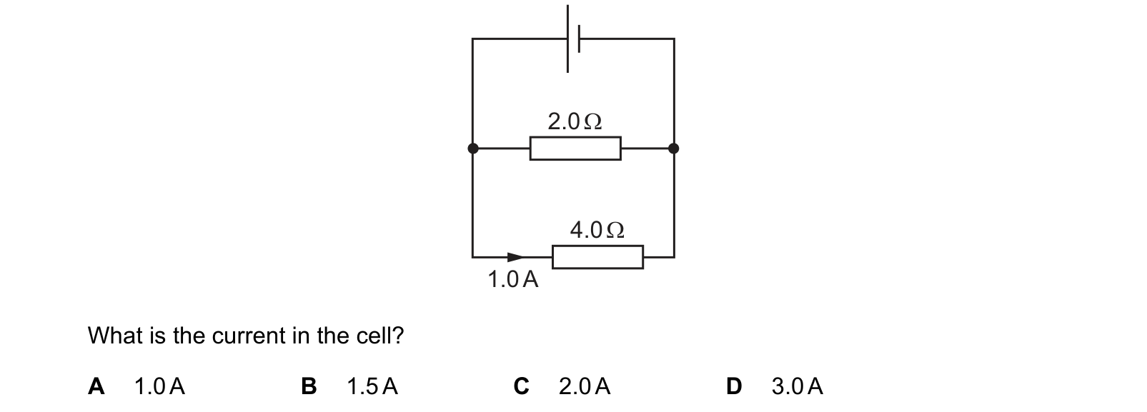 Diagram from the Cambridge Physics 0625 Paper 2 February/March 2020 paper, variant 2, question 34.