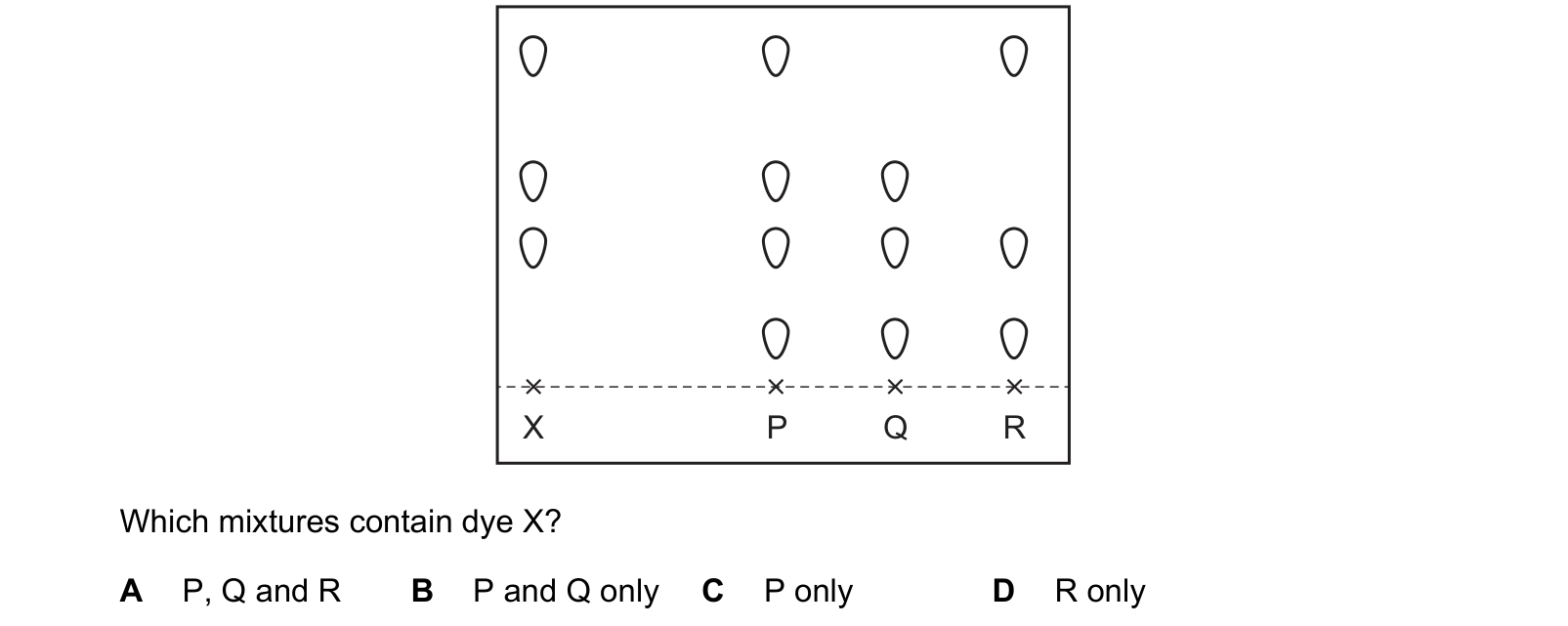 Diagram from the Cambridge Co-ordinated Sciences 0654 Paper 1 October/November 2023 paper, variant 1, question 14.