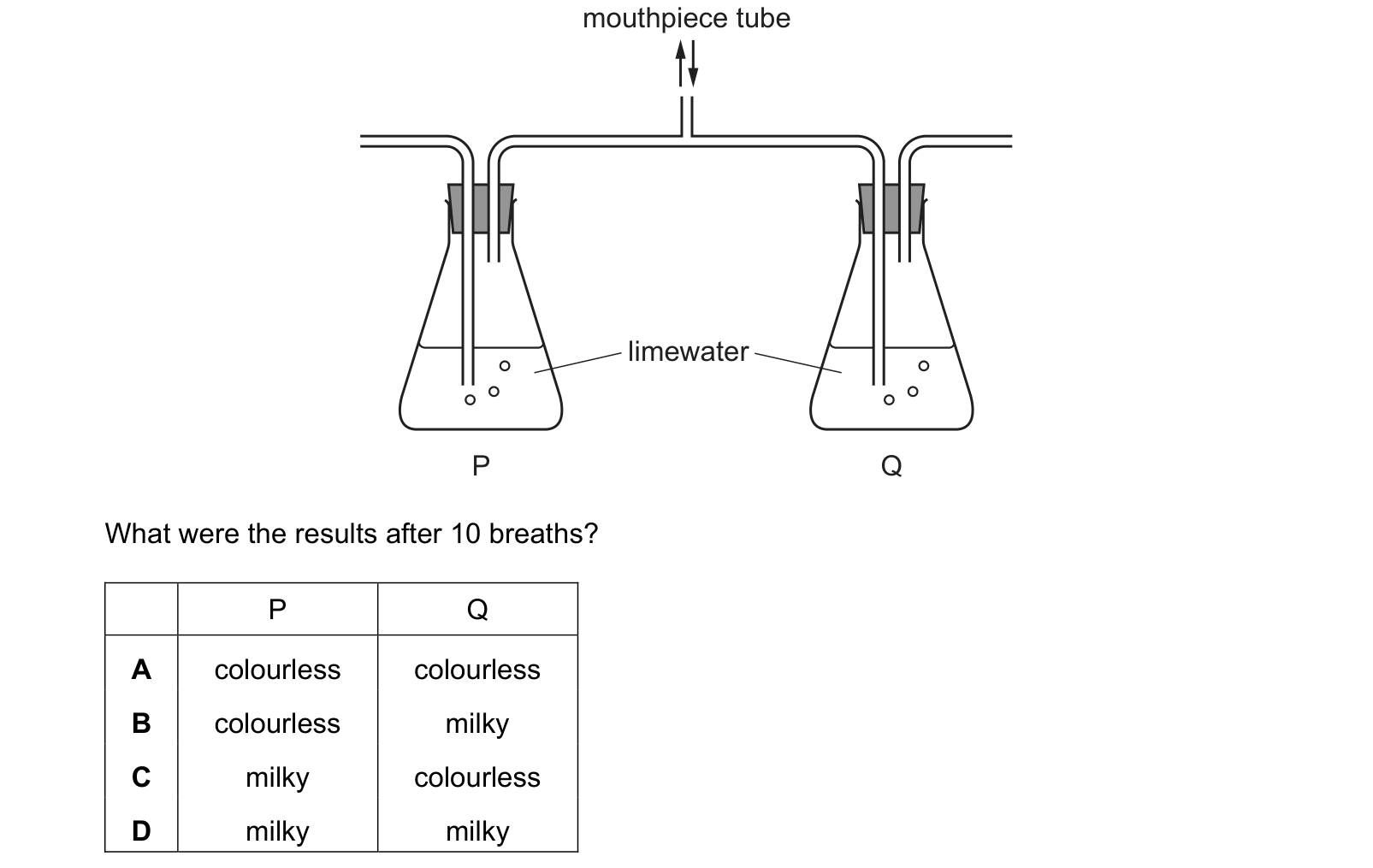 Diagram from the Cambridge Co-ordinated Sciences 0654 Paper 2 October/November 2024 paper, variant 1, question 8.