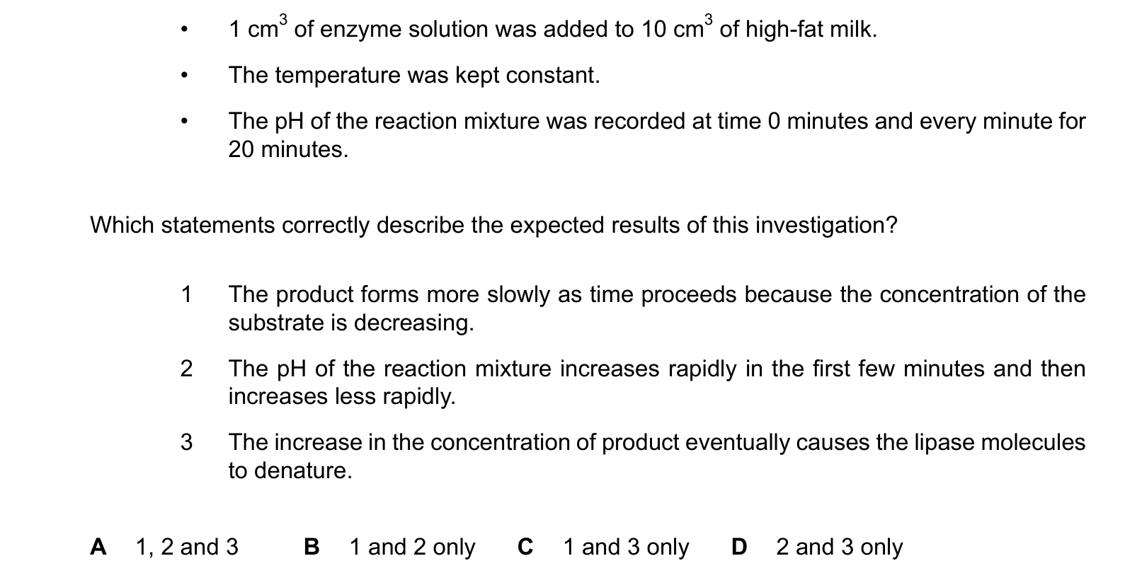 Diagram from the Cambridge Biology 9700 Paper 1 February/March 2024 paper, variant 2, question 14.
