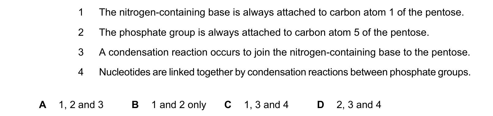 Diagram from the Cambridge Biology 9700 Paper 1 February/March 2024 paper, variant 2, question 23.