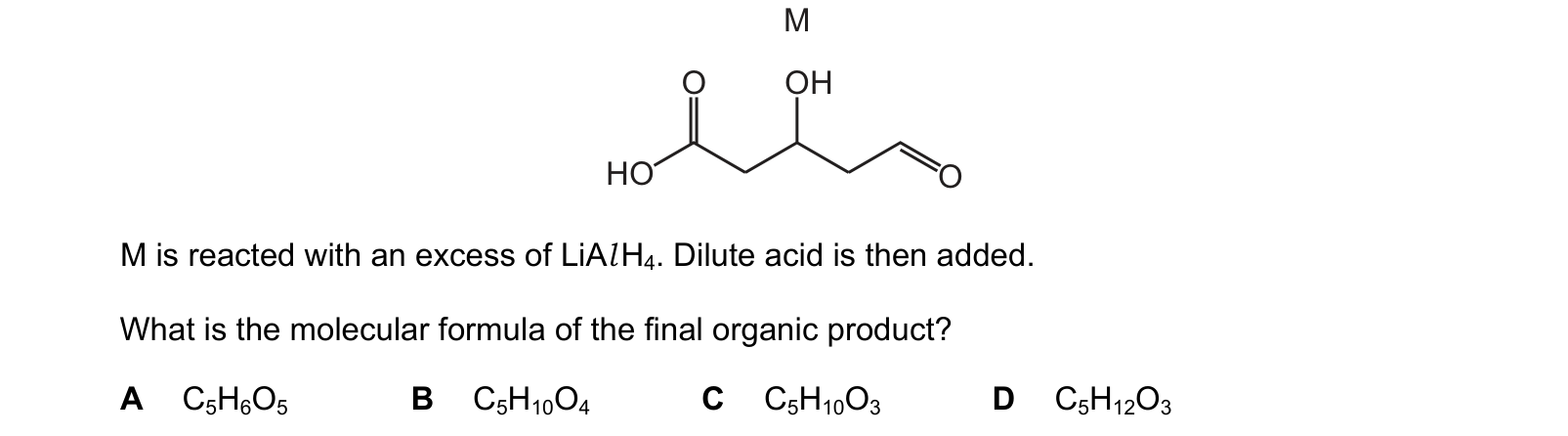 Diagram from the Cambridge Chemistry 9701 Paper 1 May/June 2022 paper, variant 2, question 35.