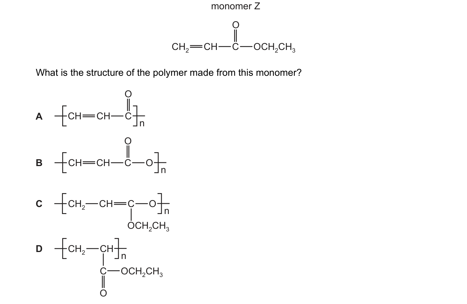 Diagram from the Cambridge Chemistry 9701 Paper 1 May/June 2024 paper, variant 2, question 39.
