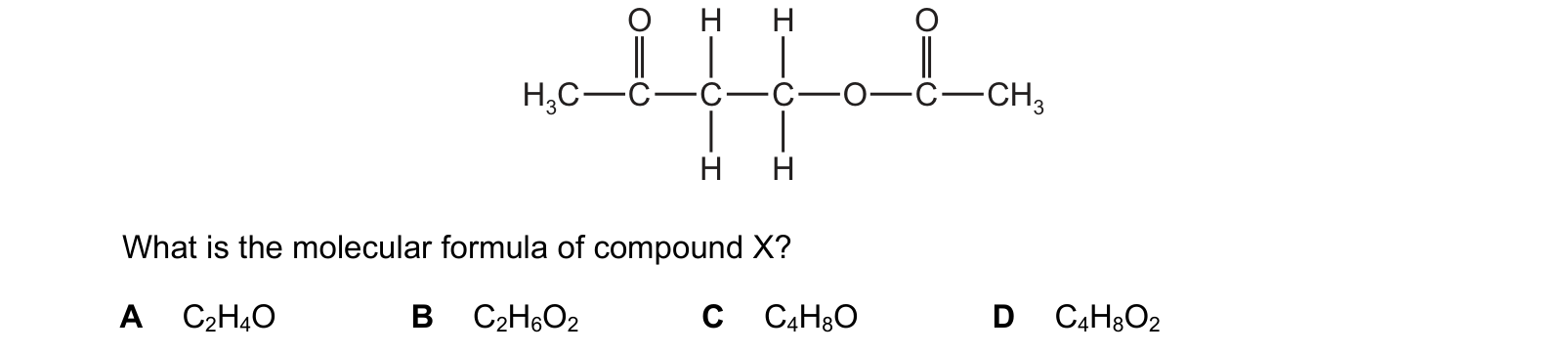 Diagram from the Cambridge Chemistry 9701 Paper 1 October/November 2022 paper, variant 1, question 36.