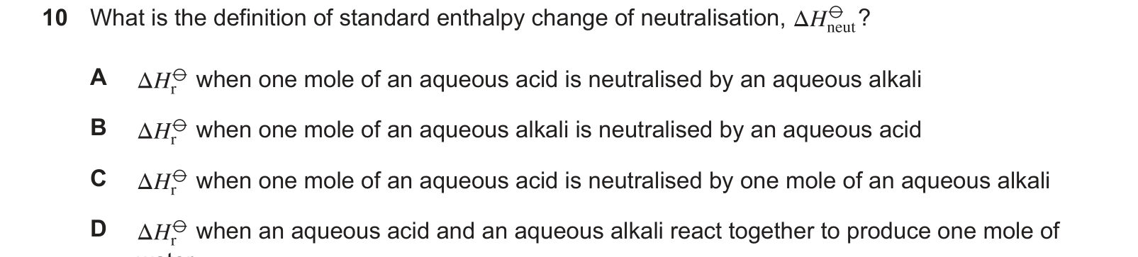 Diagram from the Cambridge Chemistry 9701 Paper 1 October/November 2023 paper, variant 1, question 10.