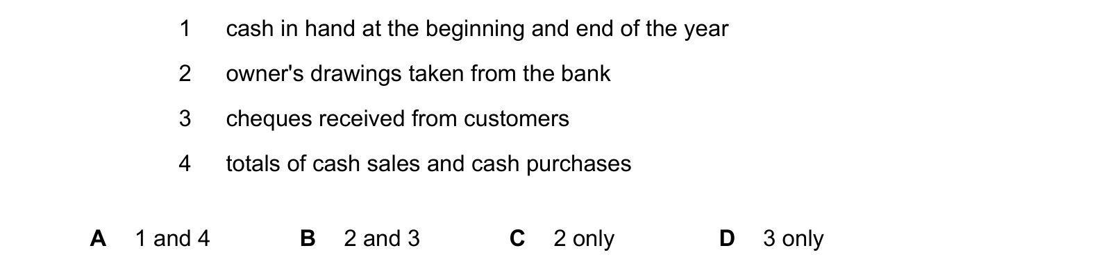 Diagram from the Cambridge Accounting 9706 Paper 1 May/June 2024 paper, variant 2, question 13.