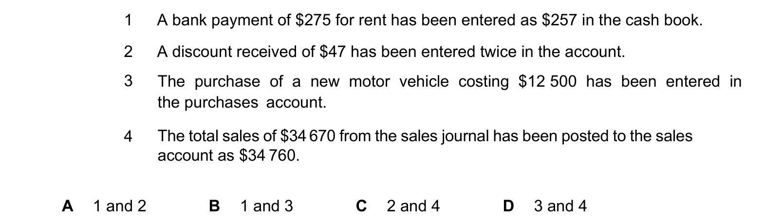 Diagram from the Cambridge Accounting 9706 Paper 1 May/June 2024 paper, variant 3, question 8.
