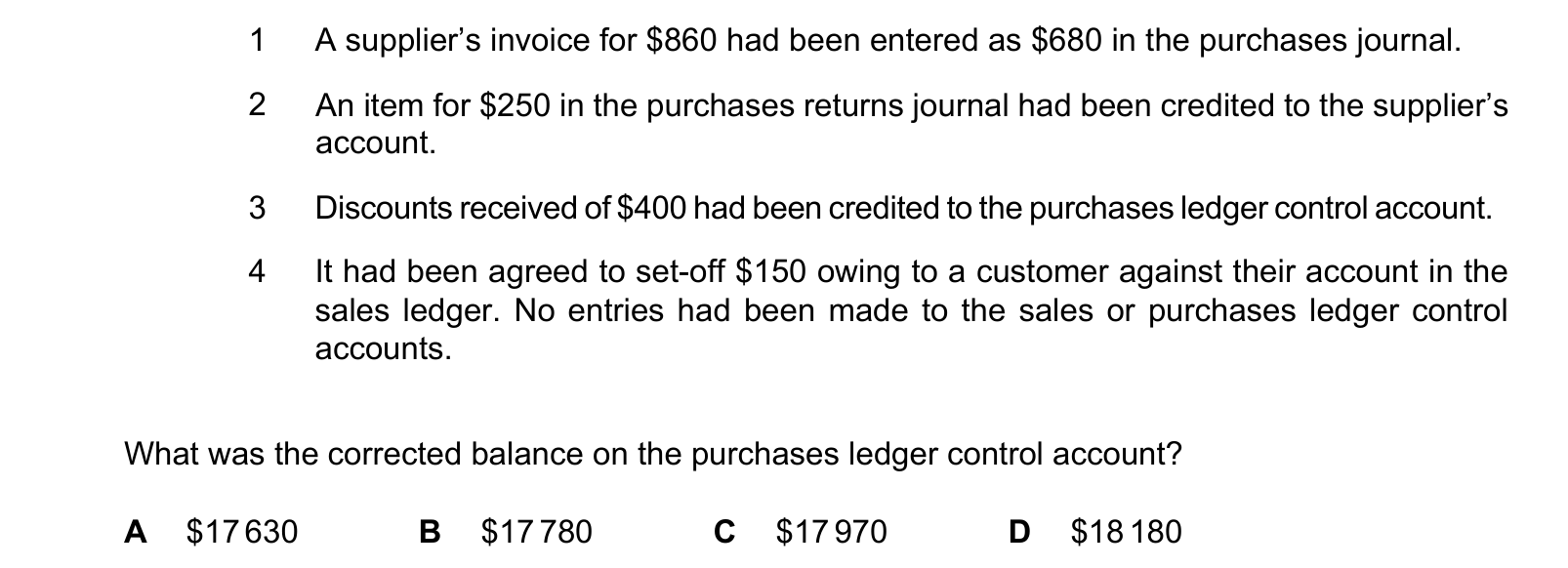 Diagram from the Cambridge Accounting 9706 Paper 1 October/November 2024 paper, variant 1, question 11.
