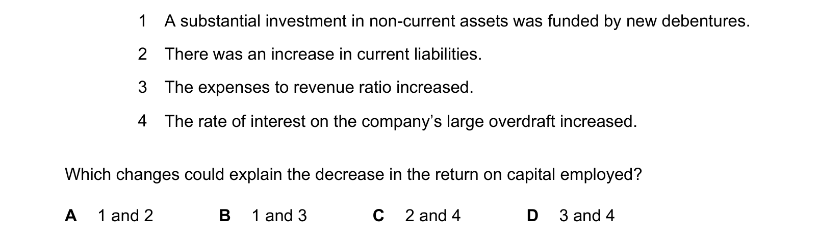 Diagram from the Cambridge Accounting 9706 Paper 1 October/November 2024 paper, variant 2, question 21.