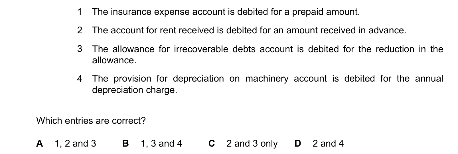 Diagram from the Cambridge Accounting 9706 Paper 1 October/November 2024 paper, variant 3, question 13.