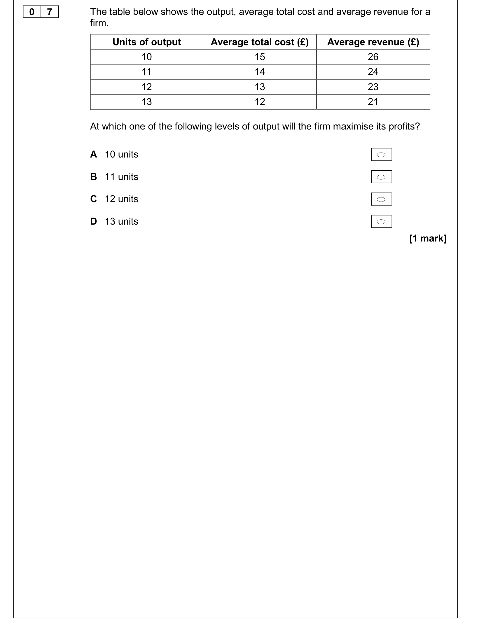 Question 7 from the AQA A-level Economics Paper 3, June 2017.